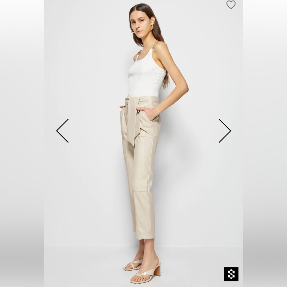 JONATHAN SIMKHAI Signature Tessa Vegan Leather High Waist Cropped Pant